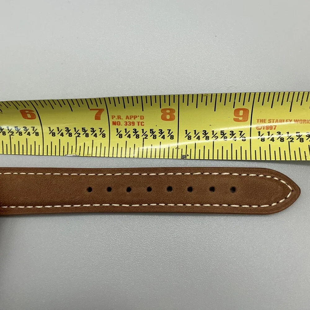 Timex Indiglo Mens Watch 36mm White Dial Brown Leather Day Date New Battery